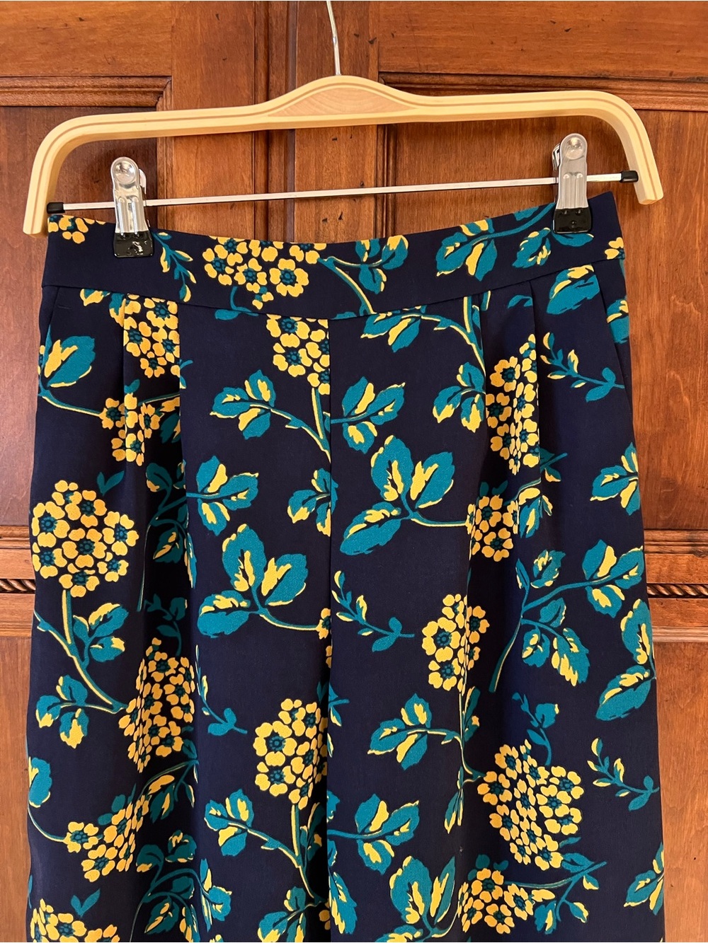 J.Crew navy floral wide-leg pants | Size 2 | Pockets | Like New - Picture 7 of 12